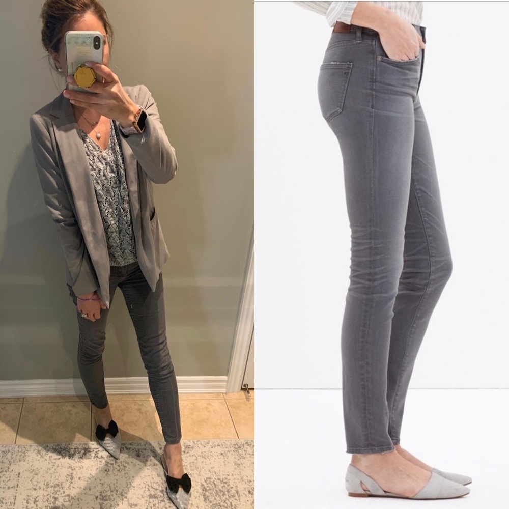 Madewell 9” High Riser Skinny Skinny Gray Jeans size 24 - Picture 2 of 6